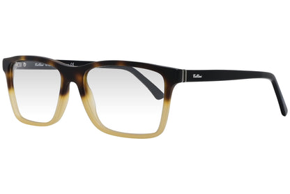 cellini rectangle multicolored eyeglasses frame viewed from a 45-degree angle.