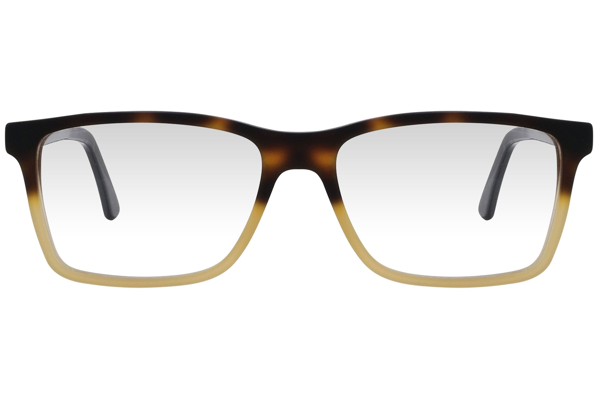 cellini rectangle multicolored eyeglasses frame viewed from front angle.