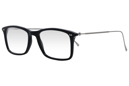 cellini rectangle black eyeglasses frame viewed from a 45-degree angle.