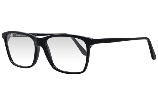 cellini rectangle black eyeglasses frame viewed from a 45-degree angle.