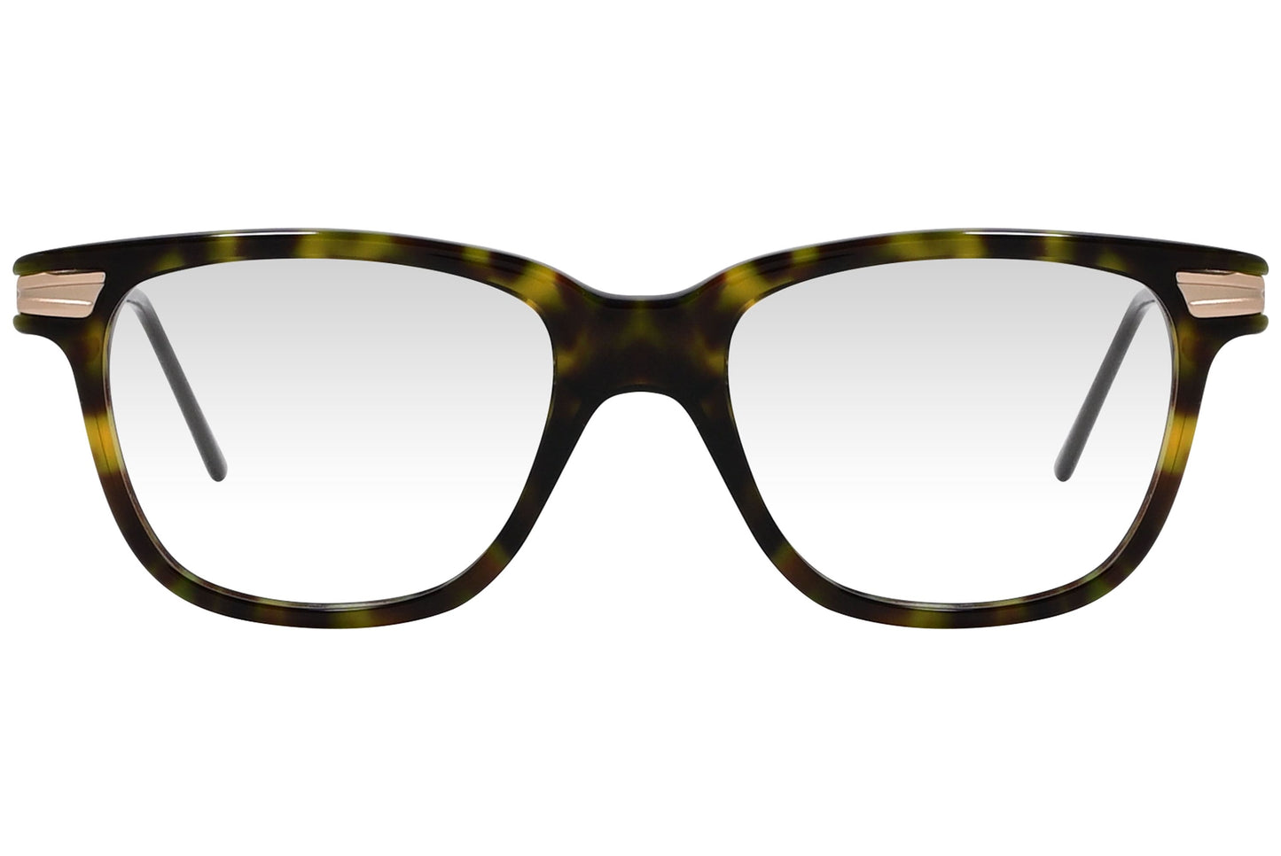 cellini wayfarer tortoise eyeglasses frame viewed from front angle.