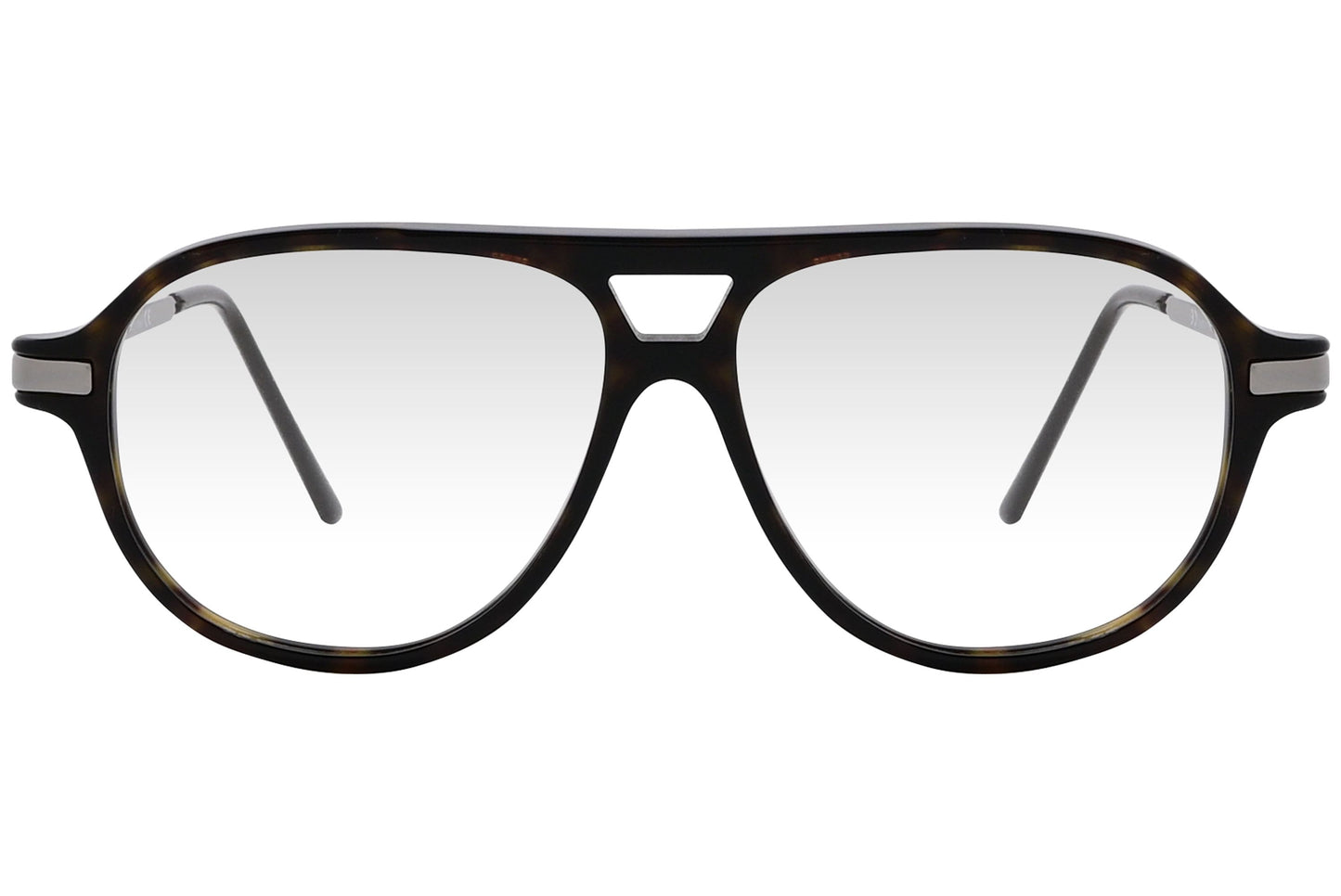 cellini aviator black eyeglasses frame viewed from front angle.