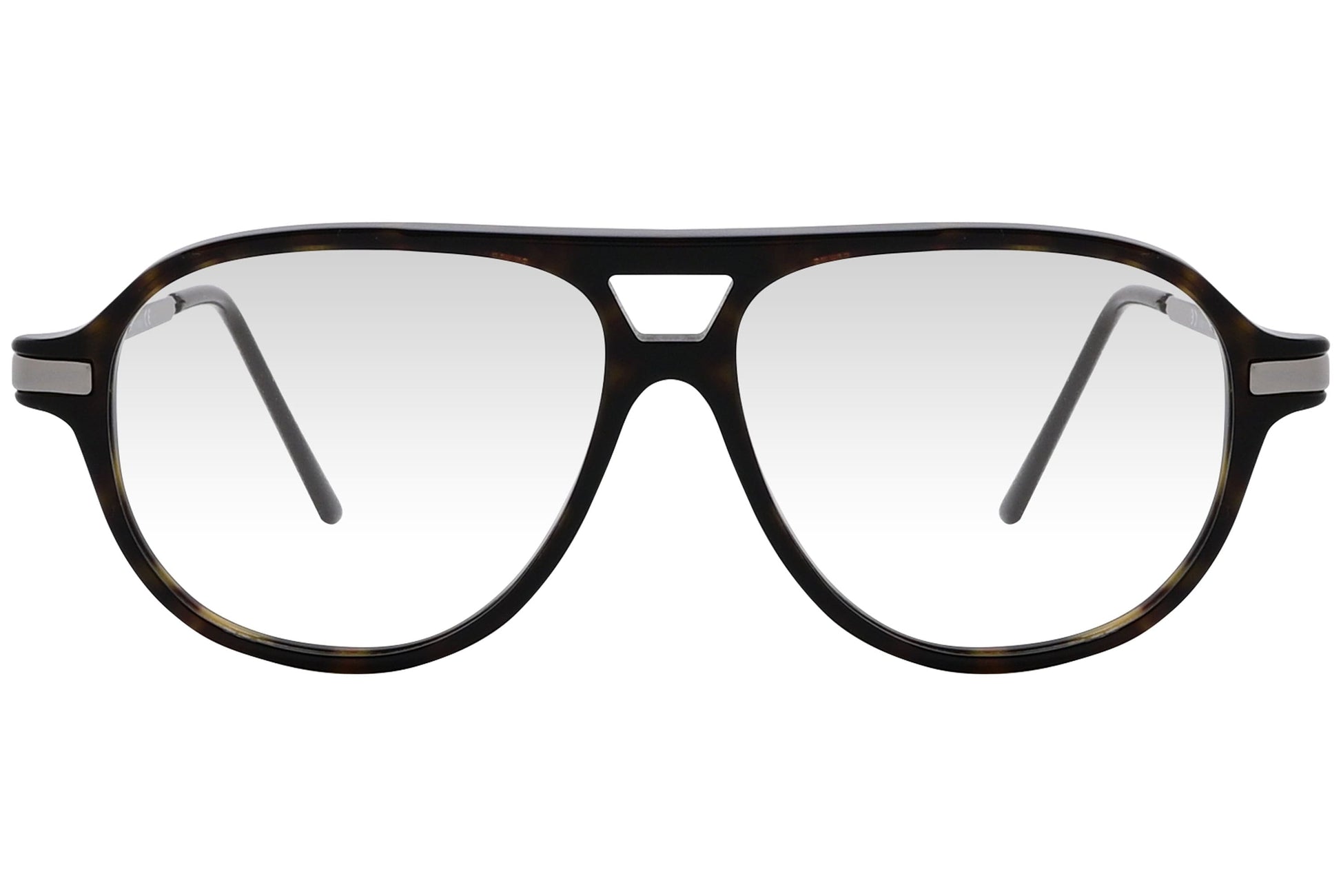 cellini aviator black eyeglasses frame viewed from front angle.