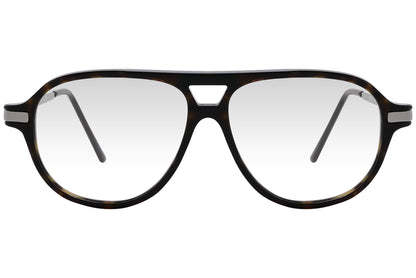 cellini aviator black eyeglasses frame viewed from front angle.