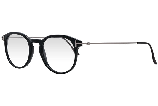 cellini round black eyeglasses frame viewed from a 45-degree angle.