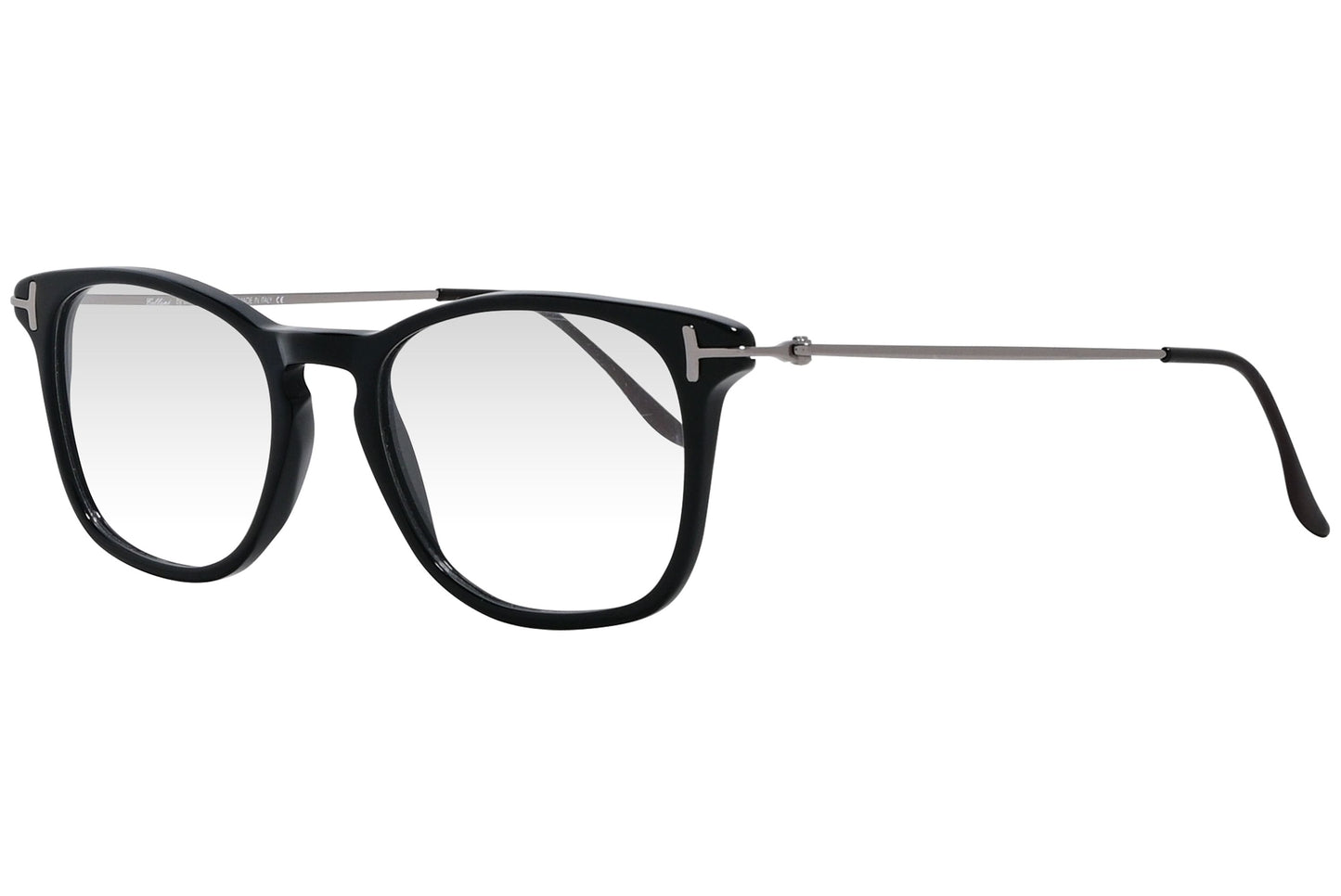 cellini round black eyeglasses frame viewed from a 45-degree angle.