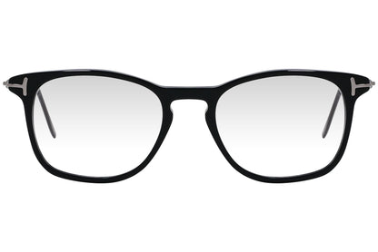 cellini round black eyeglasses frame viewed from front angle.