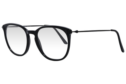 cellini round black eyeglasses frame viewed from a 45-degree angle.