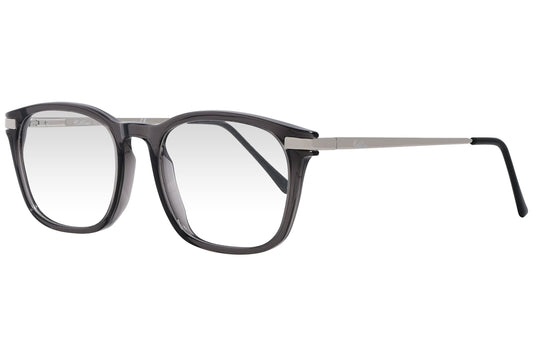 cellini rectangle gray eyeglasses frame viewed from a 45-degree angle.