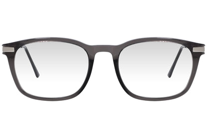 cellini rectangle gray eyeglasses frame viewed from front angle.