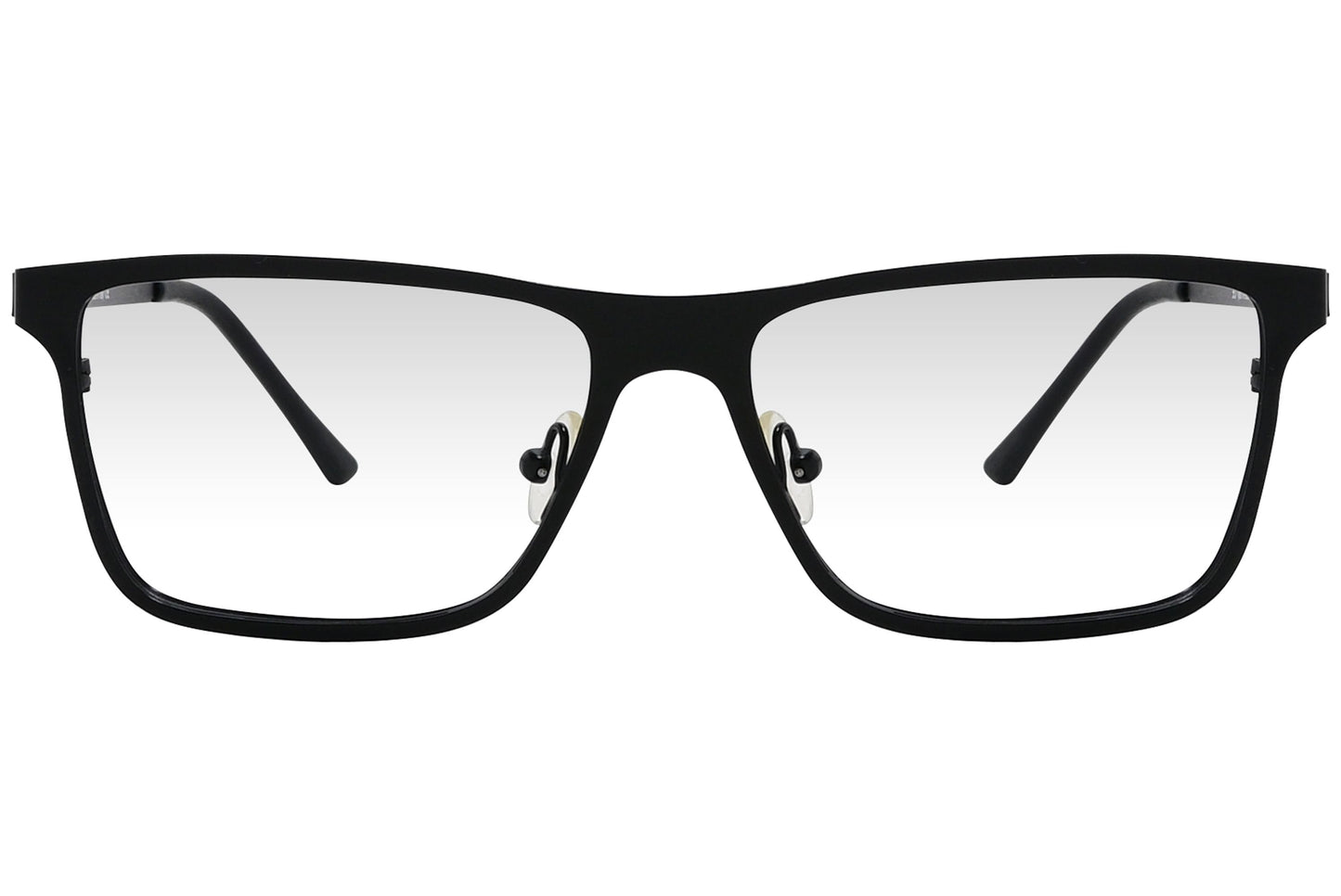 cellini rectangle black eyeglasses frame viewed from front angle.