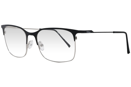 cellini browline black eyeglasses frame viewed from a 45-degree angle.