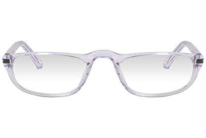 cellini oval white eyeglasses frame viewed from front angle.