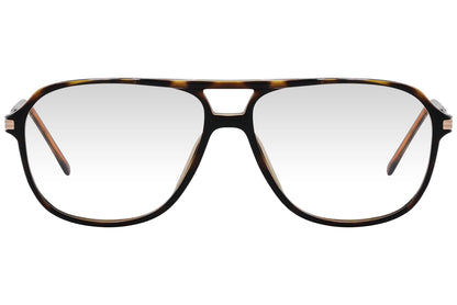 cellini aviator tortoise eyeglasses frame viewed from front angle.