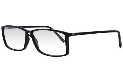 cellini rectangle black eyeglasses frame viewed from a 45-degree angle.