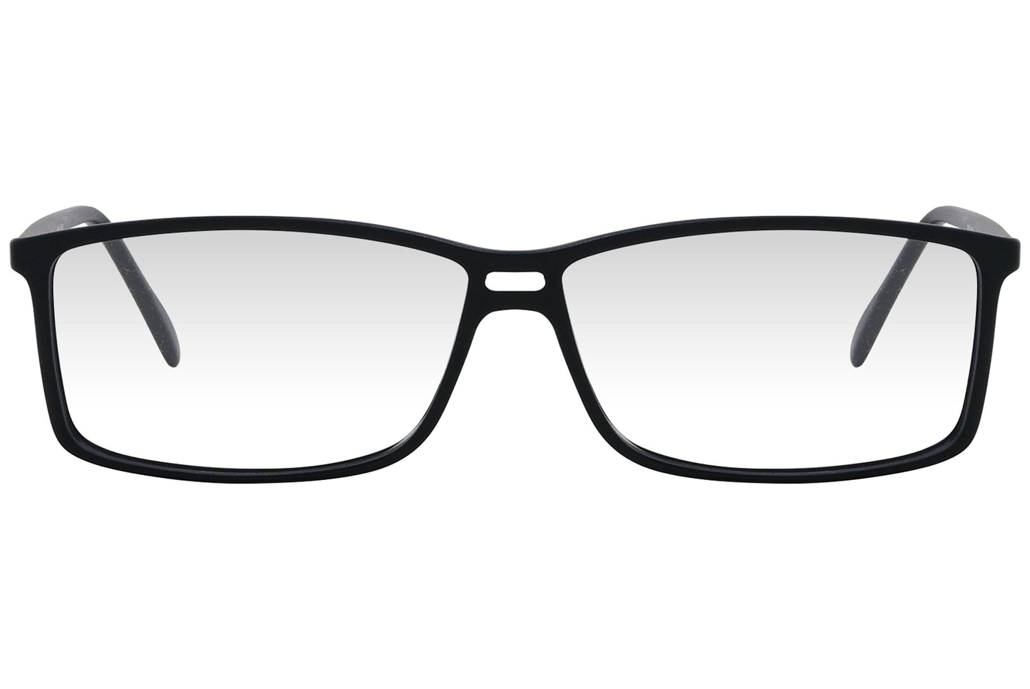 cellini rectangle black eyeglasses frame viewed from front angle.