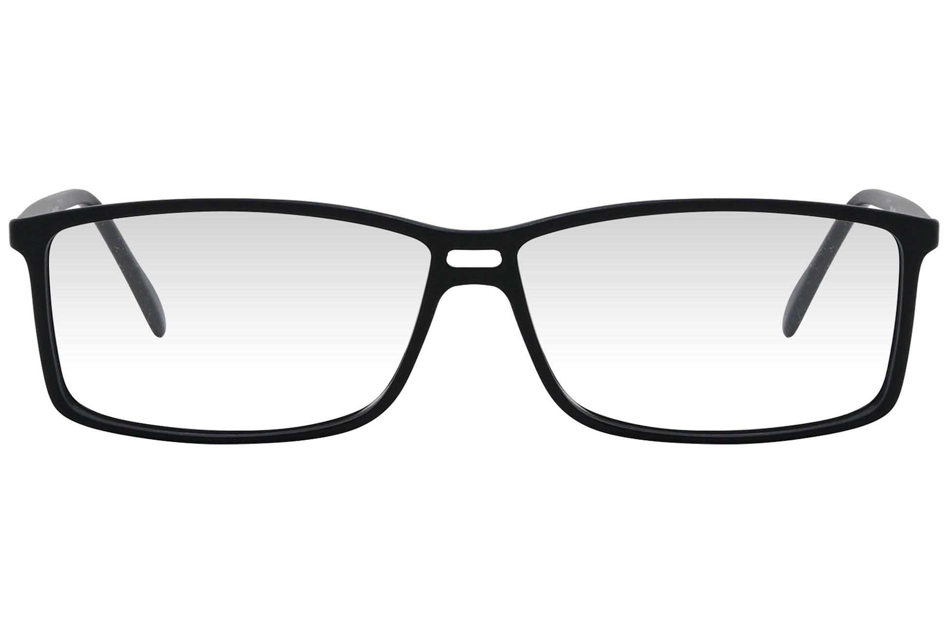 cellini rectangle black eyeglasses frame viewed from front angle.