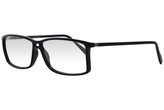 cellini rectangle black eyeglasses frame viewed from a 45-degree angle.