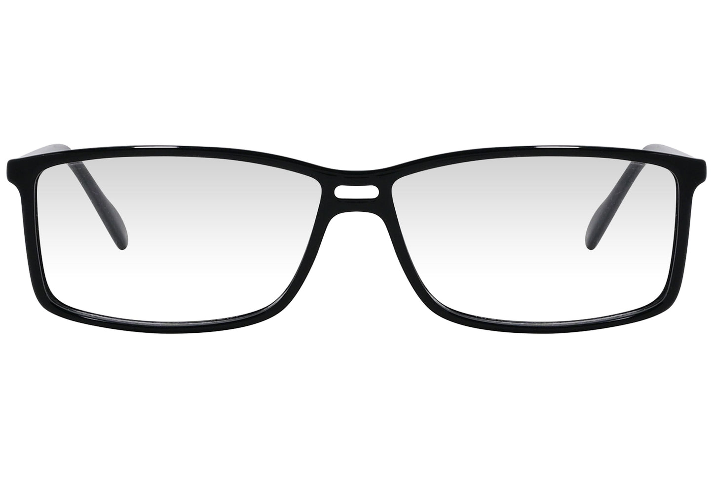 cellini rectangle black eyeglasses frame viewed from front angle.