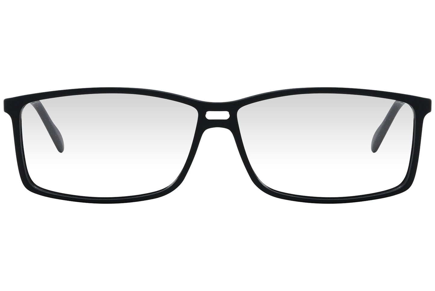 cellini rectangle black eyeglasses frame viewed from front angle.