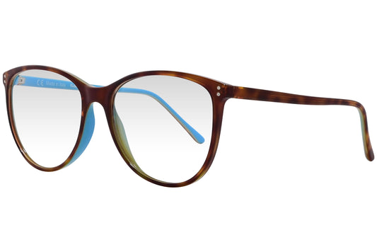 cellini oval brown eyeglasses frame viewed from a 45-degree angle.