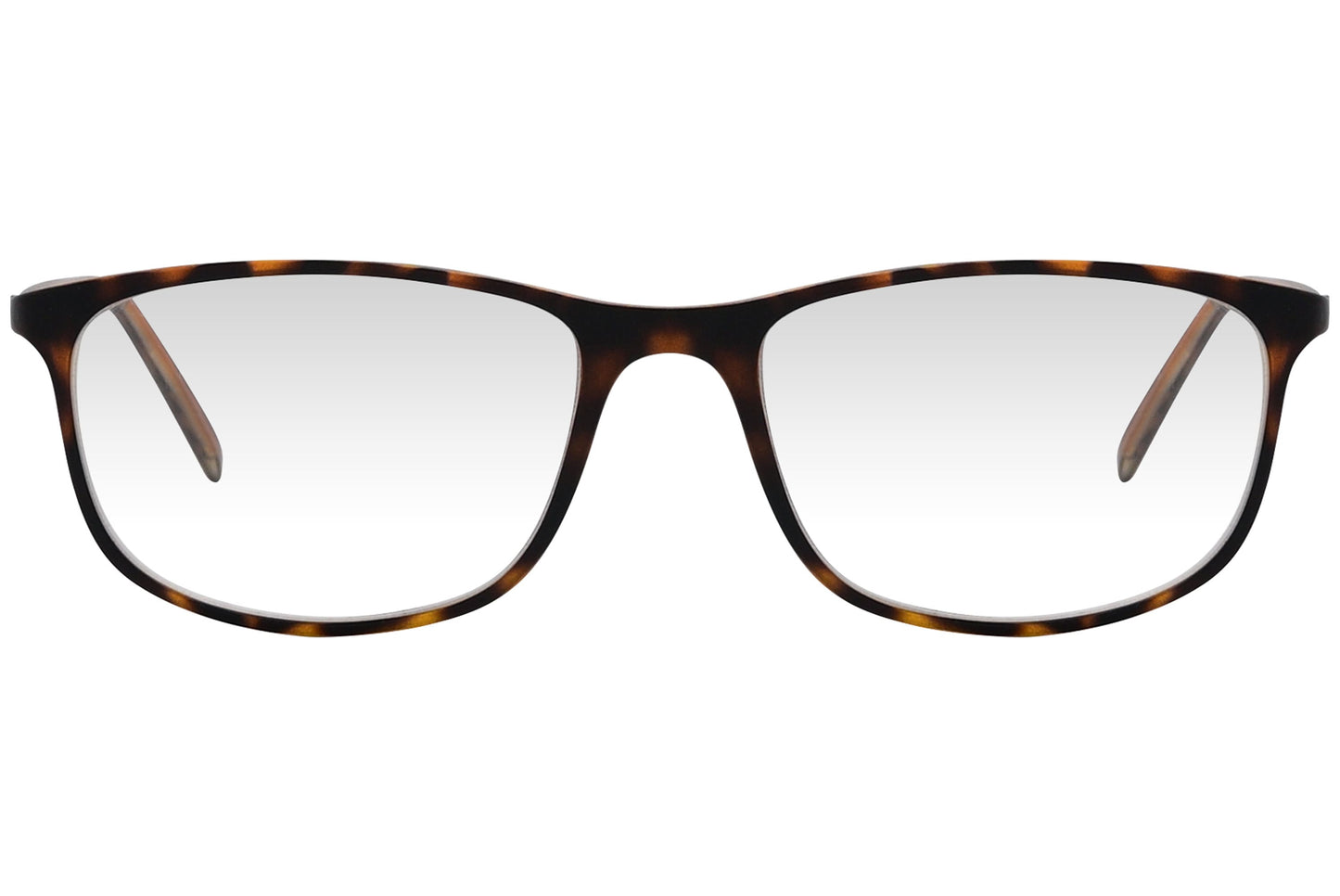 cellini rectangle brown eyeglasses frame viewed from front angle.