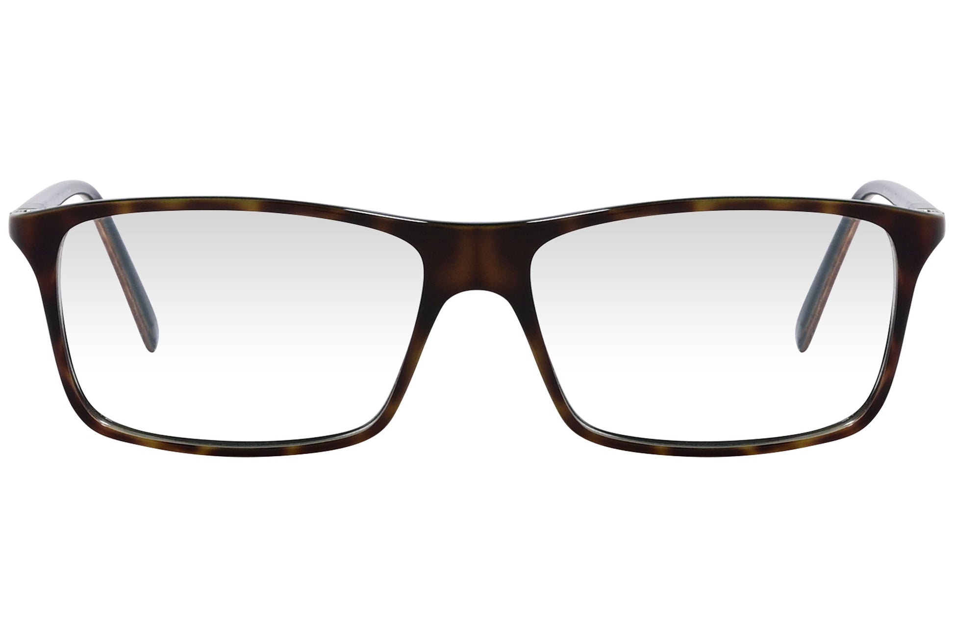 cellini wayfarer brown eyeglasses frame viewed from front angle.