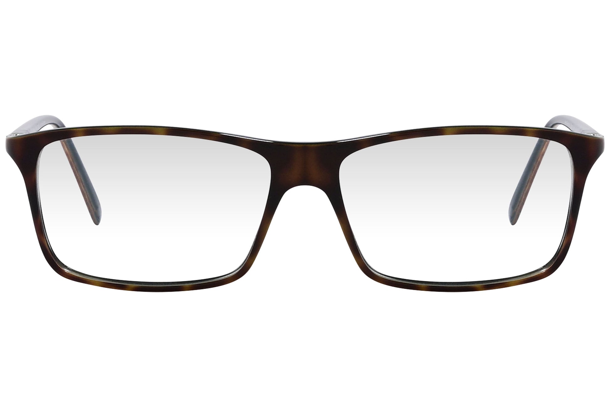 cellini wayfarer brown eyeglasses frame viewed from front angle.