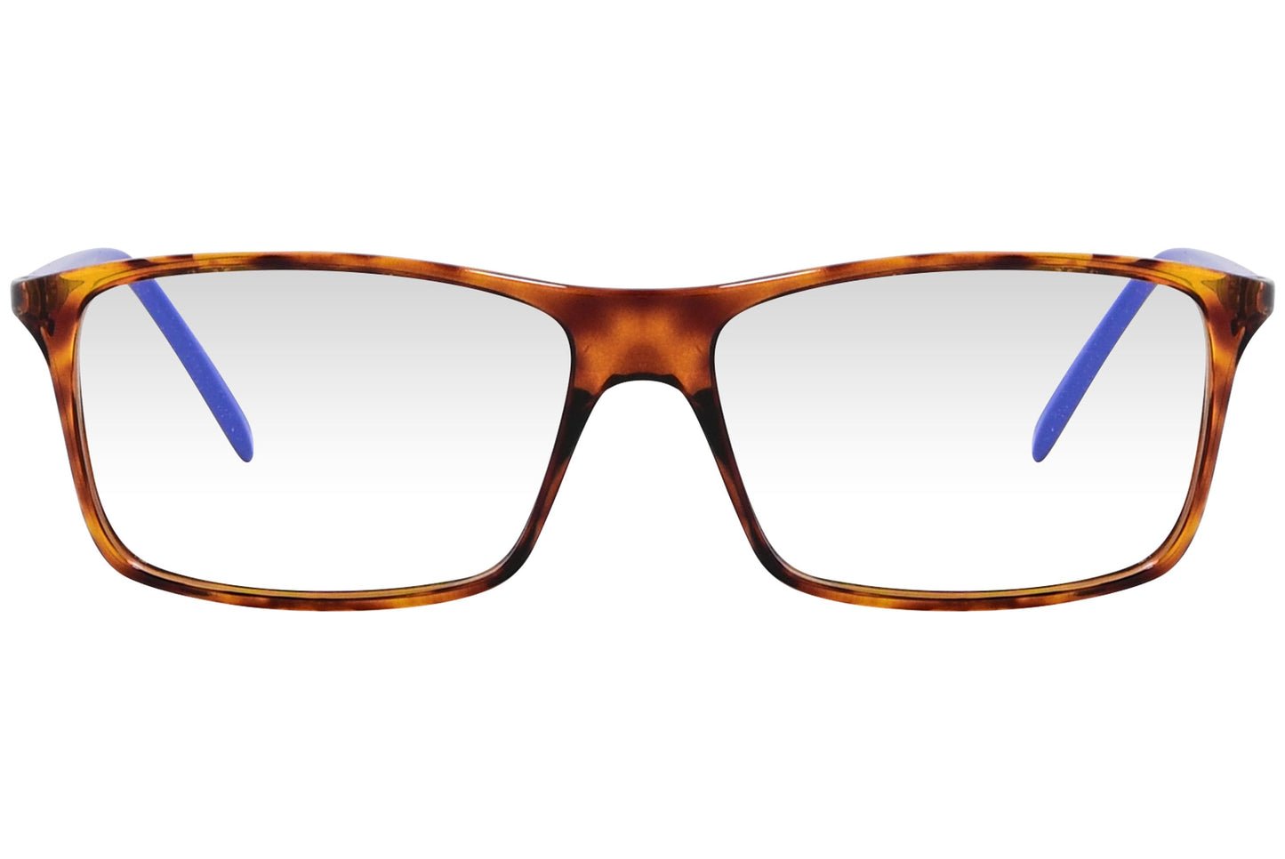 cellini wayfarer tortoise eyeglasses frame viewed from front angle.