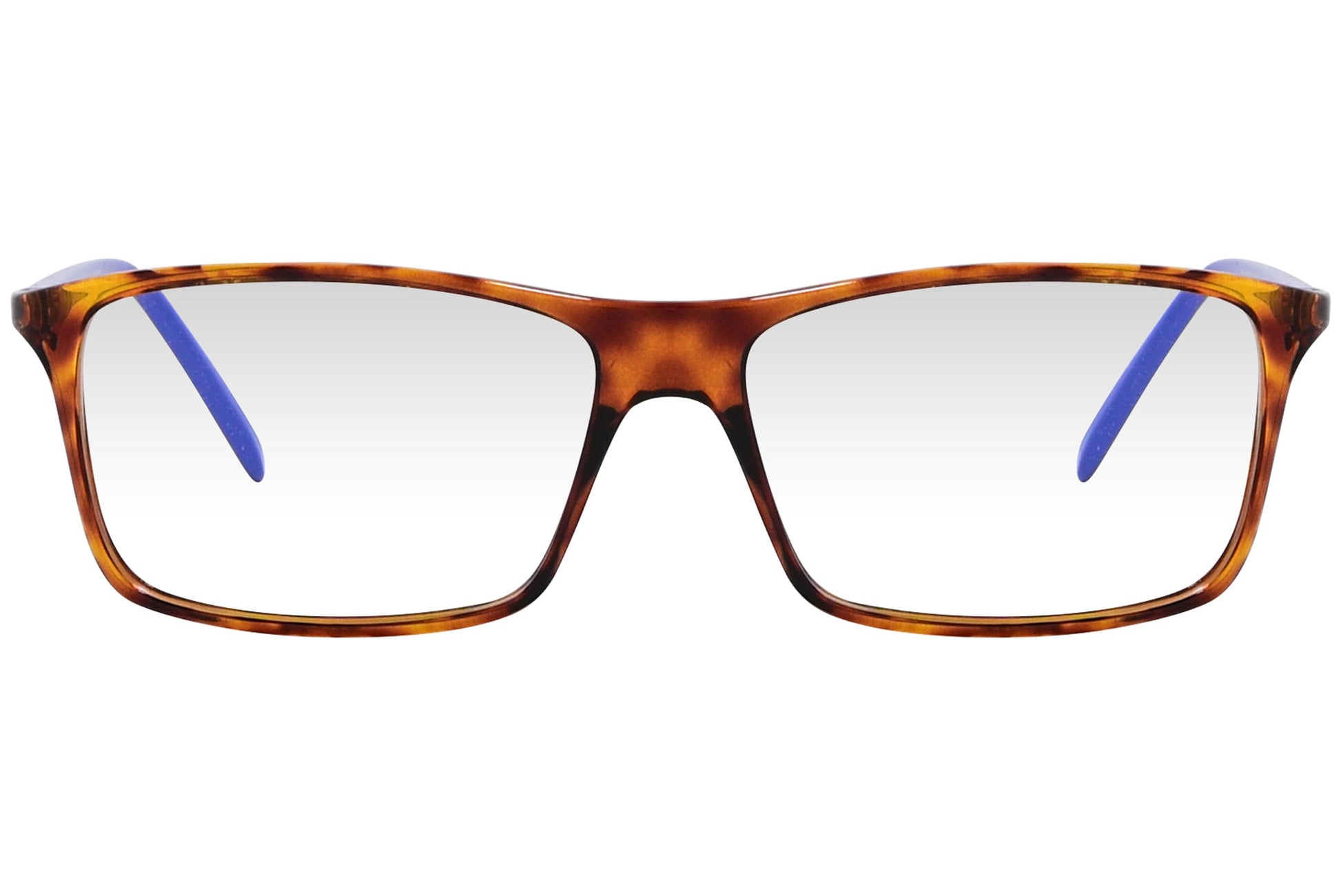 cellini wayfarer tortoise eyeglasses frame viewed from front angle.