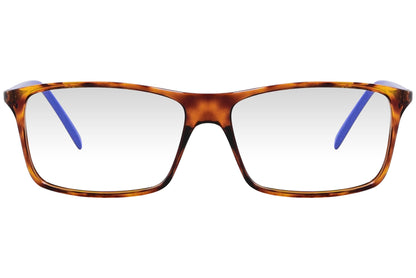 cellini wayfarer tortoise eyeglasses frame viewed from front angle.