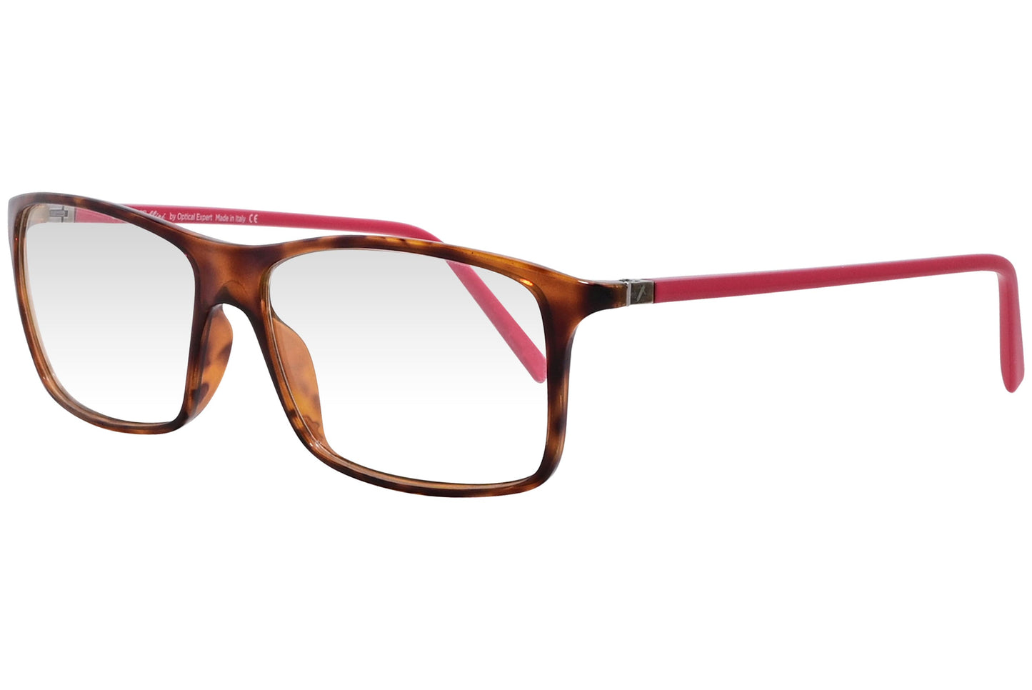 cellini wayfarer tortoise eyeglasses frame viewed from a 45-degree angle.