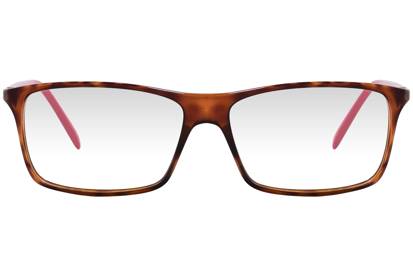 cellini wayfarer tortoise eyeglasses frame viewed from front angle.