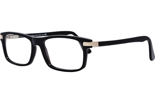 Cellini Rectangle Black Eyeglasses Frame Viewed From A 45-Degree Angle.