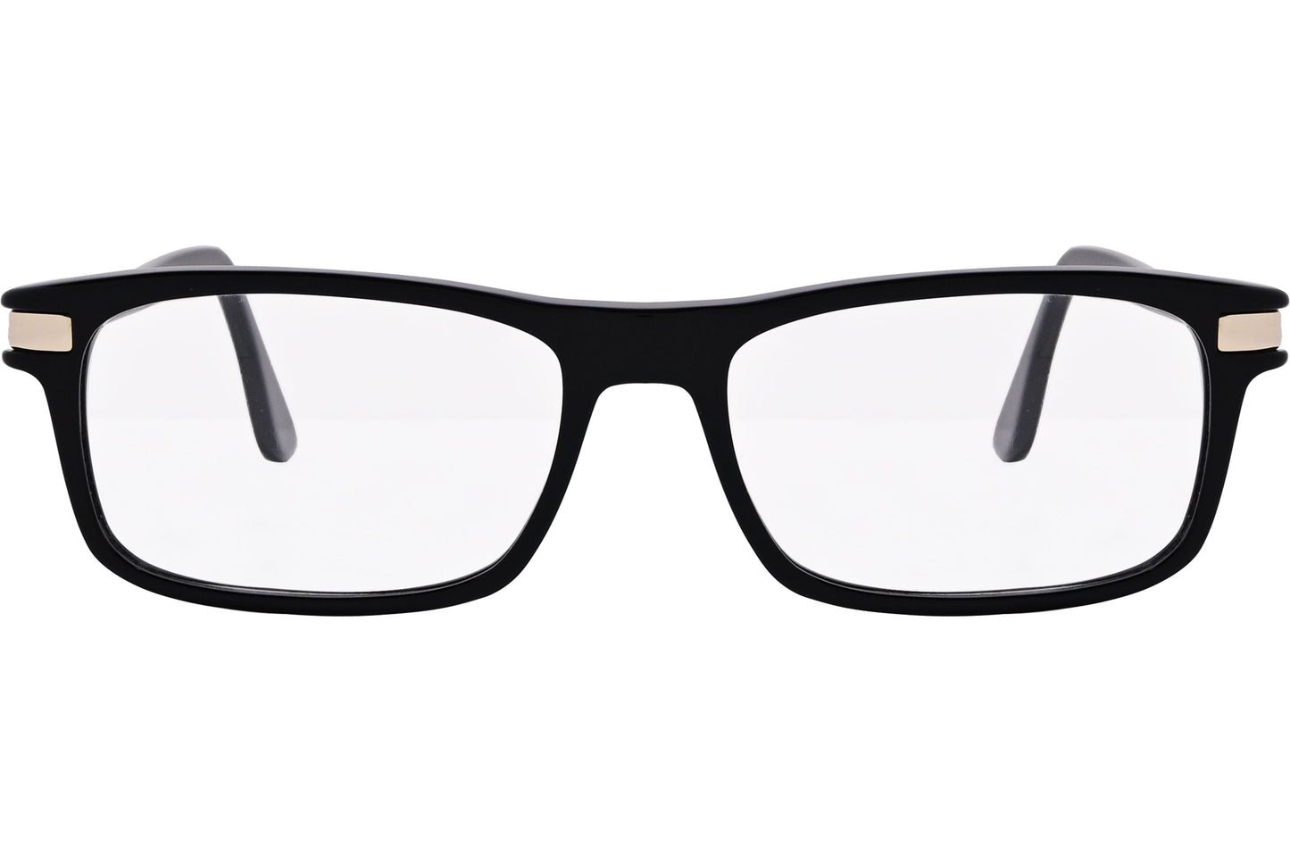 Cellini Rectangle Black Eyeglasses Frame Viewed From Front Angle.