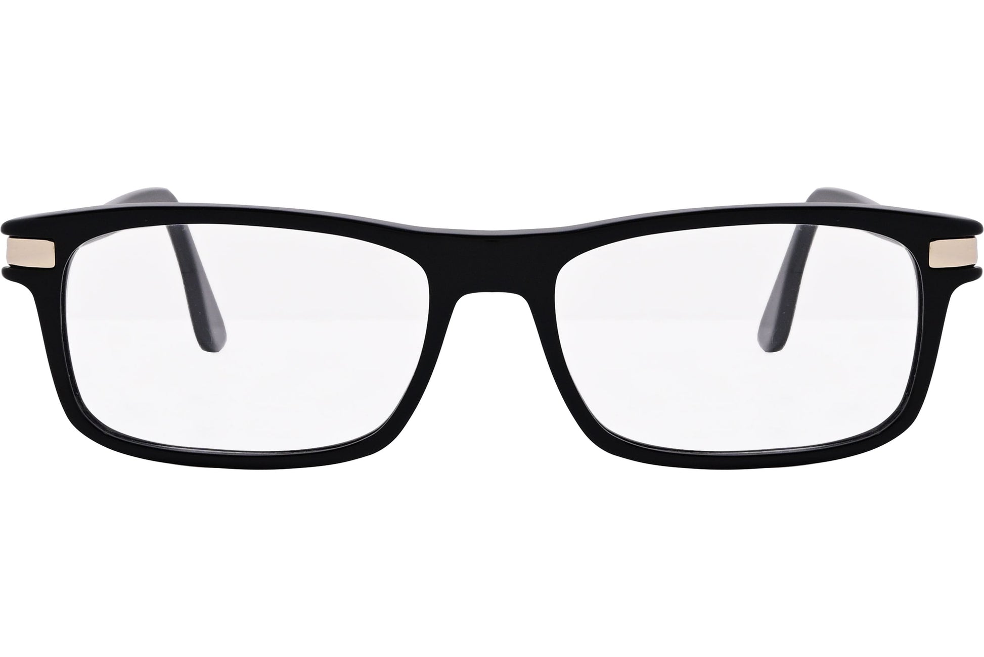 Cellini Rectangle Black Eyeglasses Frame Viewed From Front Angle.