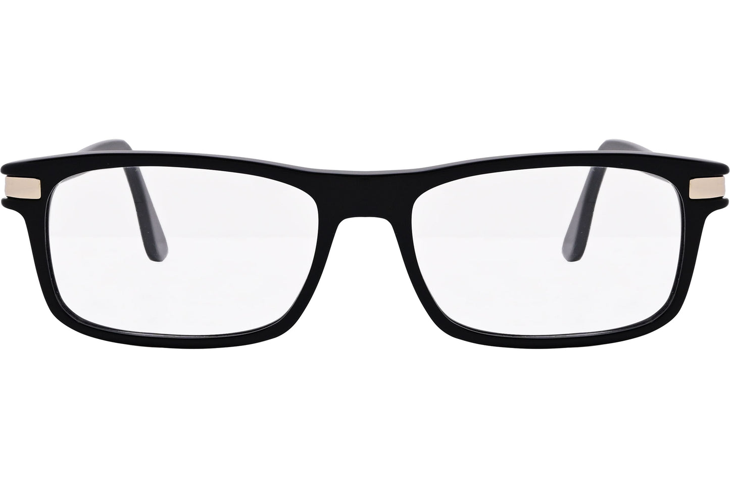 Cellini Rectangle Black Eyeglasses Frame Viewed From Front Angle.