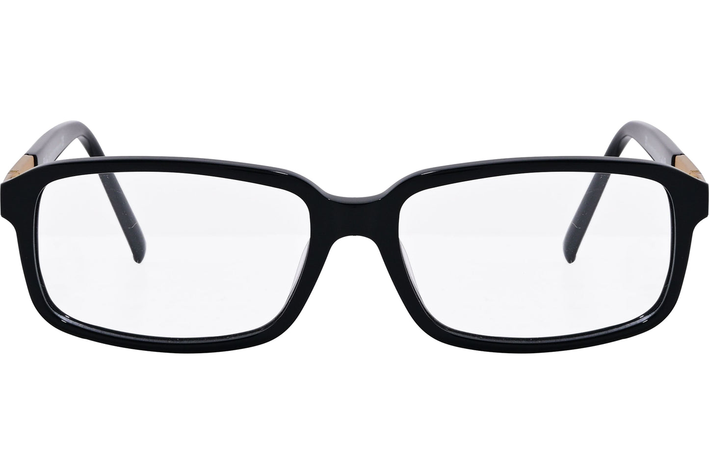 Cellini Rectangle Black Eyeglasses Frame Viewed From Front Angle.