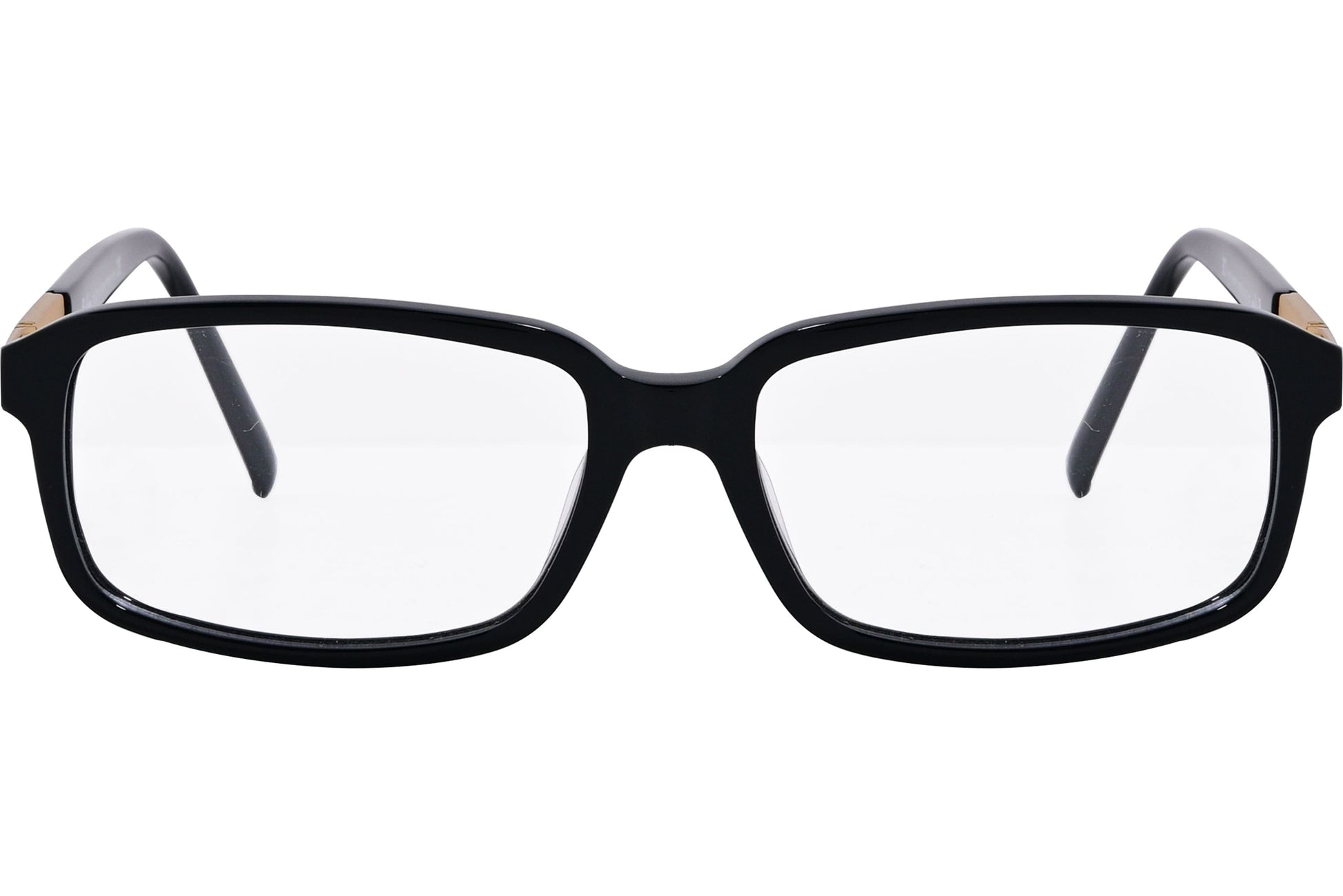 Cellini Rectangle Black Eyeglasses Frame Viewed From Front Angle.