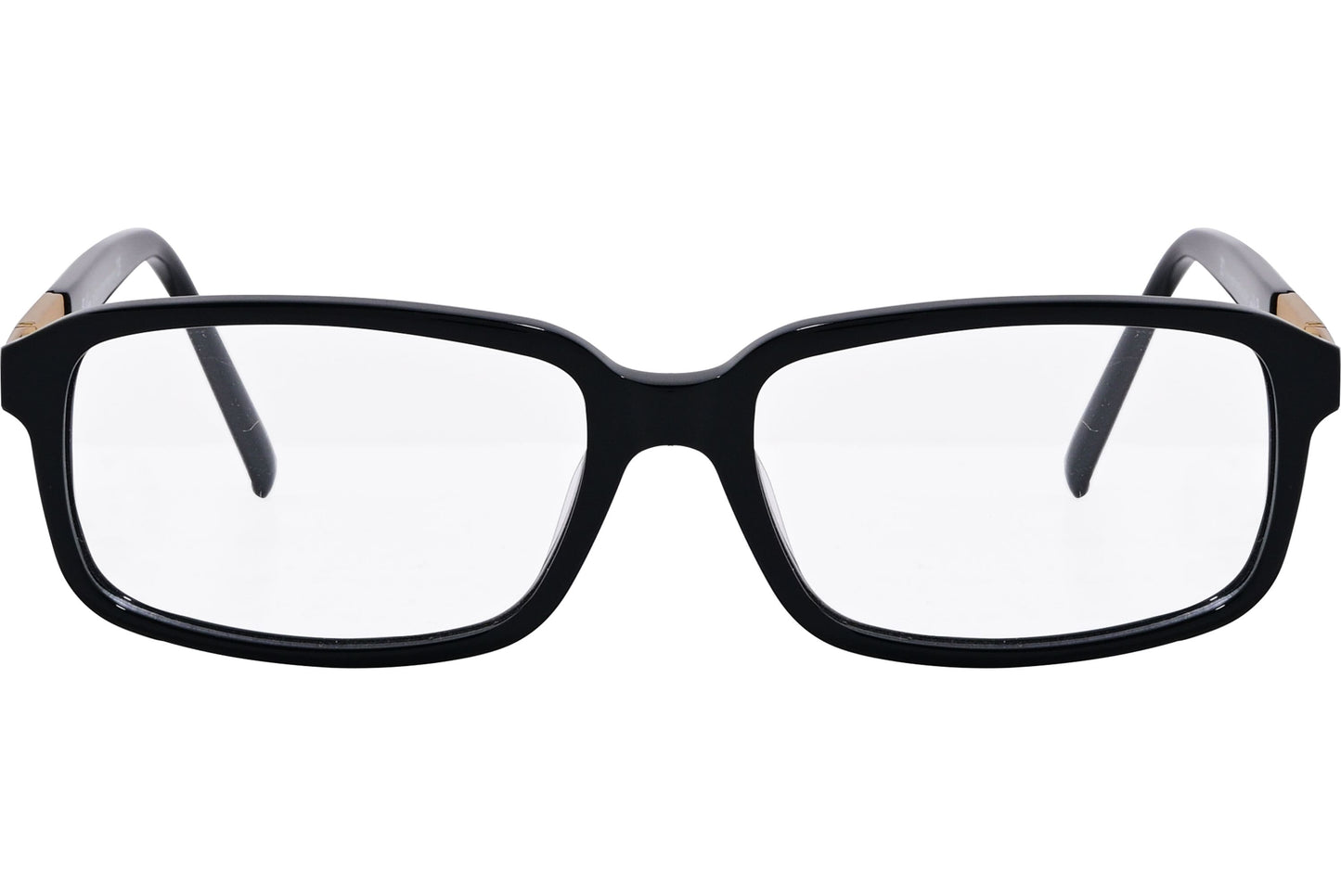 Cellini Rectangle Black Eyeglasses Frame Viewed From Front Angle.