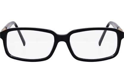 Cellini Rectangle Black Eyeglasses Frame Viewed From Front Angle.
