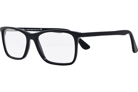 Cellini Rectangle Black Eyeglasses Frame Viewed From A 45-Degree Angle.