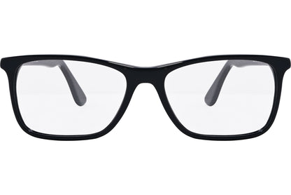 Cellini Rectangle Black Eyeglasses Frame Viewed From Front Angle.