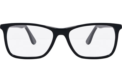 Cellini Rectangle Black Eyeglasses Frame Viewed From Front Angle.