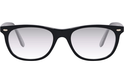 Cellini Rectangle Black Eyeglasses Frame Viewed From Front Angle.