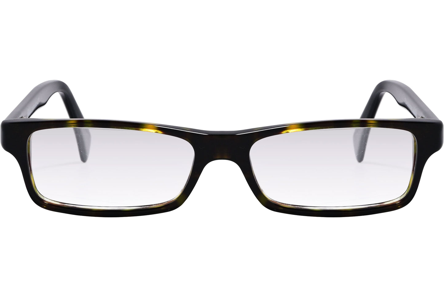 Cellini Rectangle Tortoise Eyeglasses Frame Viewed From Front Angle.