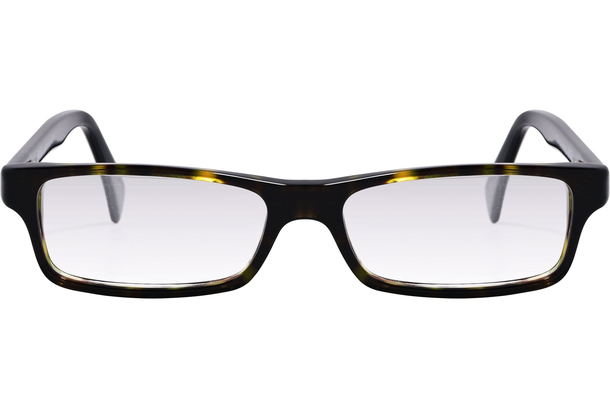 Cellini Rectangle Tortoise Eyeglasses Frame Viewed From Front Angle.