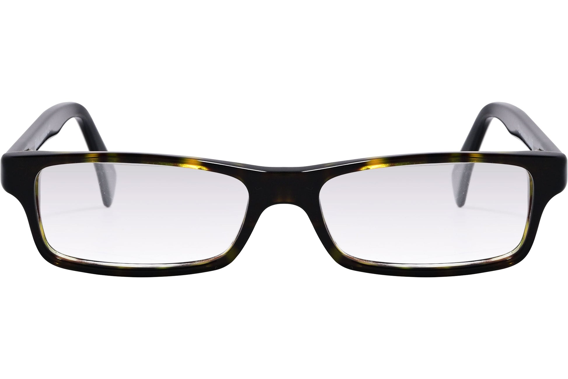 Cellini Rectangle Tortoise Eyeglasses Frame Viewed From Front Angle.