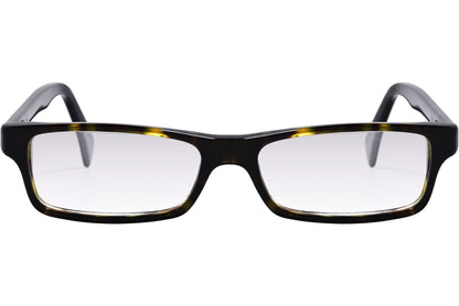 Cellini Rectangle Tortoise Eyeglasses Frame Viewed From Front Angle.