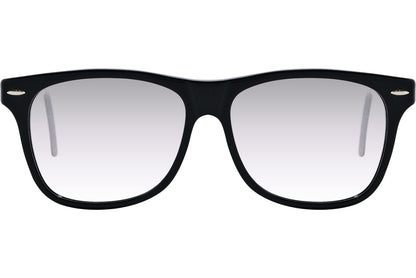 Cellini Wayfarer Black Eyeglasses Frame Viewed From Front Angle.